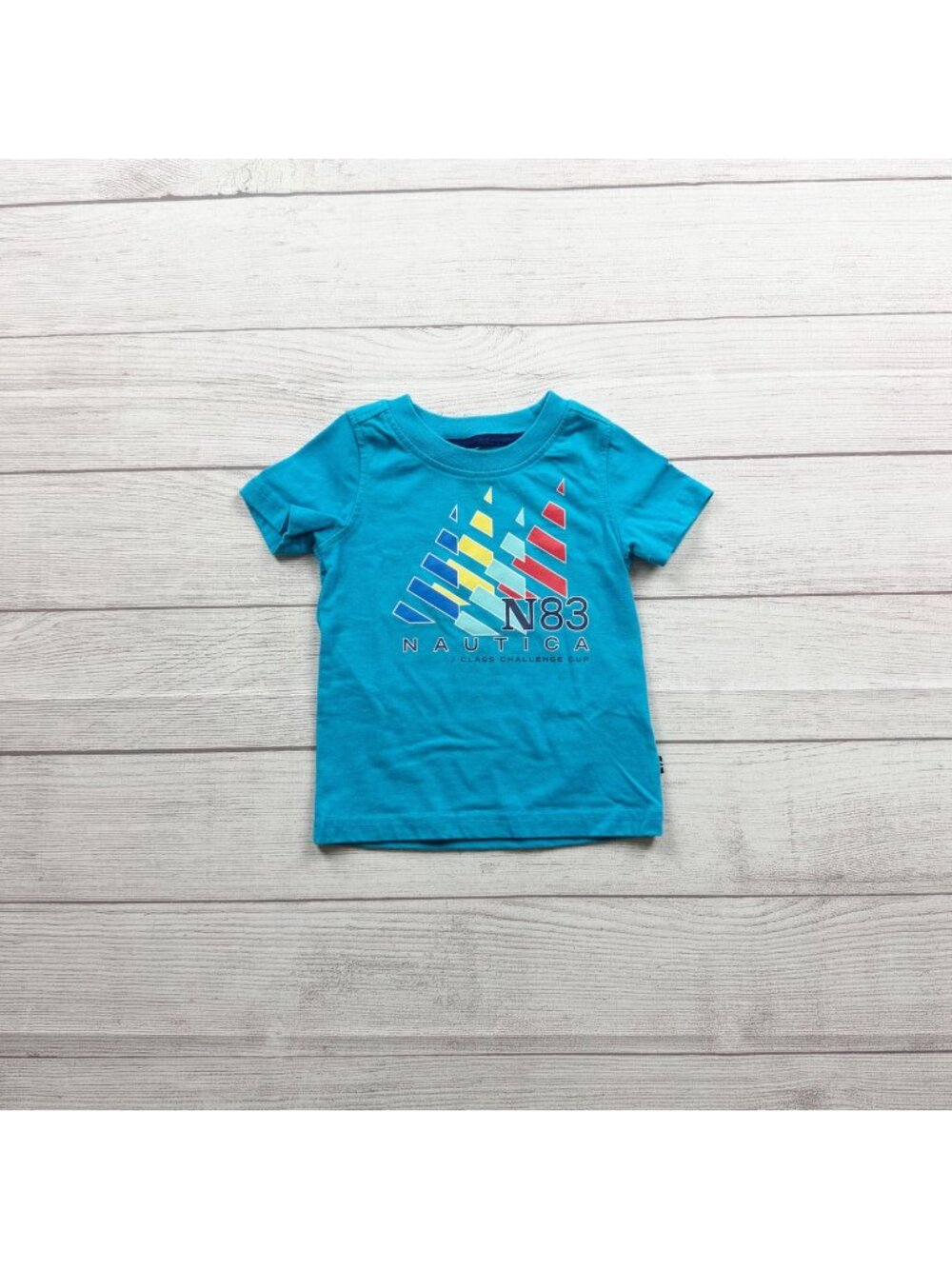 Nautica Tee N83 Graphic Print Short Sleeve Blue Lightweight 9-12 Months